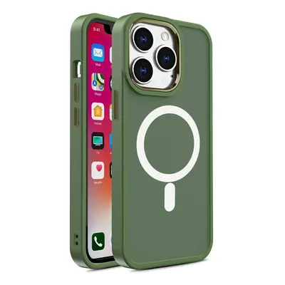 Magnetické pouzdro s MagSafe Color Matte Case pro iPhone 15 - zelené