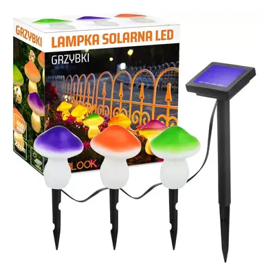 FLD-19-W | Zahradní solární lampa LED Mushrooms 3 ks | 22 cm, 600 mAh