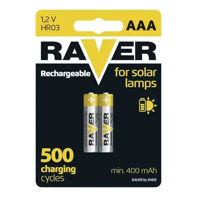 Nabíjecí baterie do solárních lamp RAVER SOLAR AAA (HR03) 400 mAh - 2 ks