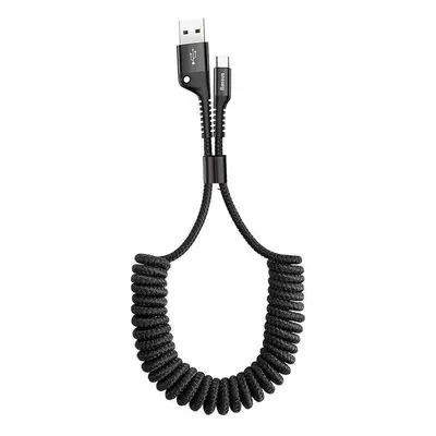 Pružinový kabel USB na USB-C Baseus Spring 1m 2A (černý)