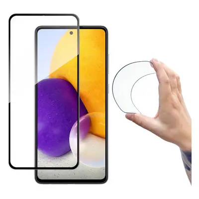 Wozinsky Full Cover Flexi Nano glass film tvrzené sklo s rámečkem Samsung Galaxy A72 4G černá