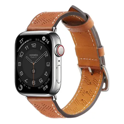 Kožený řemínek Apple Watch Ultra, SE, 9, 8, 7, 6, 5, 4, 3, 2, 1 (49, 45, 44, 42 mm) náramek hněd