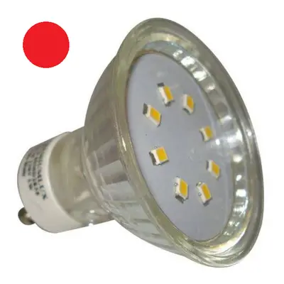 LED žárovka 1W 20xSMD2835 GU10 20lm ČERVENÁ