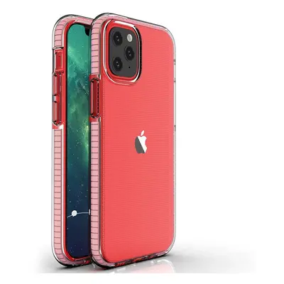 Gelové pouzdro Spring Case s barevným rámečkem pro iPhone 12 mini světle růžové