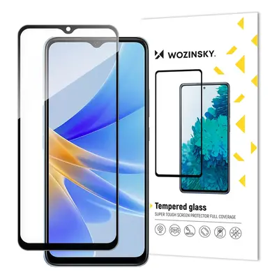 Wozinsky Full Glue Tvrzené sklo Oppo A17 9H Celoplošné tvrzené sklo s černým rámečkem