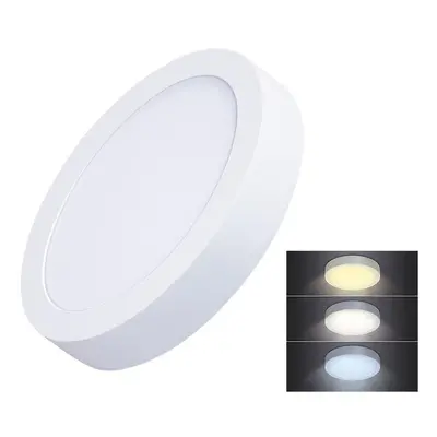 Solight LED mini panel CCT, přisazený, 12W, 900lm, 3000K, 4000K, 6000K, kulatý