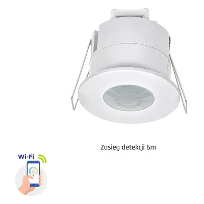 PIR SENSOR 360DEG 1,2KW 6M RECESSED IP20 230V WI-FI/BT SPECTRUM SMART