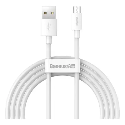 Baseus Simple Wisdom kabel micro USB na USB, 2,1 A, 1,5 m (bílý) 2 ks.