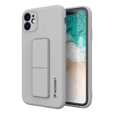 Wozinsky Kickstand Case silikonové pouzdro se stojánkem iPhone 12 šedé