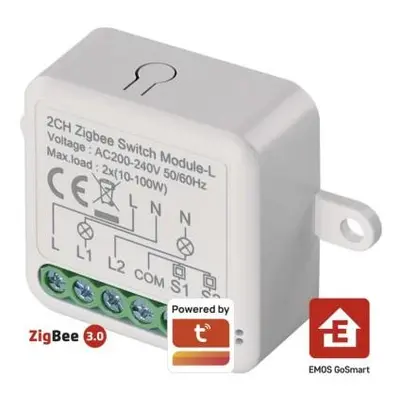 GoSmart modul spínací IP-2104SZ, ZigBee, 2-kanálový (nevyžaduje N vodič)