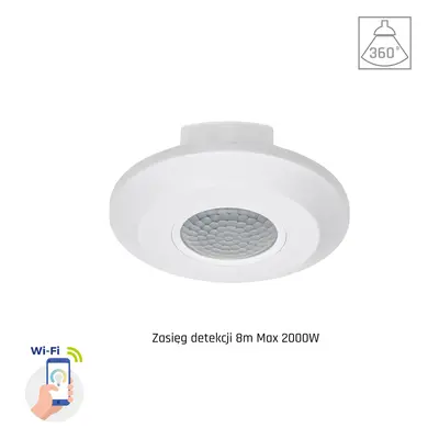 PIR SENSOR 360DEG 2KW 8M 1-10V SURFACE IP20 230V WI-FI/BT SPECTRUM SMART