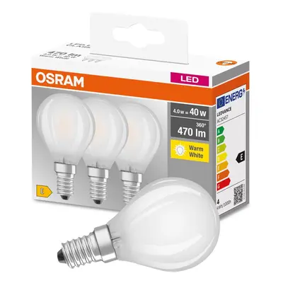 3PAK LED žárovka LED E14 P45 4W = 40W 470lm 2700K Teplá OSRAM Base