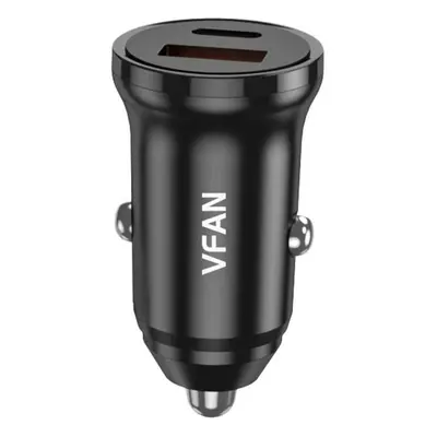 Nabíječka do auta Vipfan C03, USB + USB-C, 20W, PD + QC 3.0 (černá)