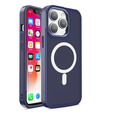 Magnetické pouzdro s MagSafe Color Matte Case pro iPhone 15 Plus - tmavě modré