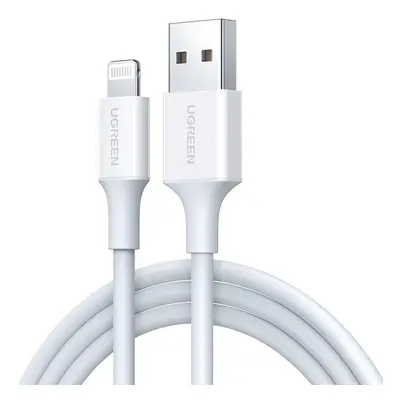 Kabel Lightning na USB UGREEN 2,4A US155, 0,5 m (bílý)