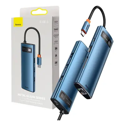 Rozbočovač 8v1 Baseus USB-C na 3x USB 3.0 + HDMI + adaptér USB-C PD 4K HD