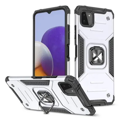 Wozinsky Ring Armor pancéřový hybridní kryt + magnetický držák Samsung Galaxy A22 4G stříbrný