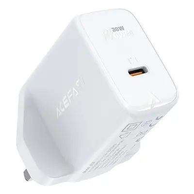 Síťová nabíječka Acefast GaN (britská zástrčka) USB typu C 30 W, Power Delivery, PPS, Q3 3.0, AF