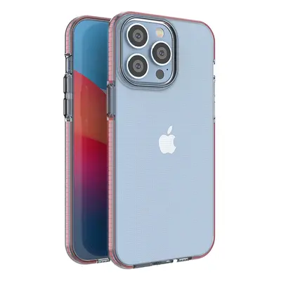 Spring Case Silikonové pouzdro s rámečkem pro iPhone 14 Pro Max světle růžové