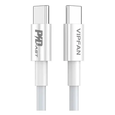 Kabel USB-C na USB-C Vipfan P02, 1 m (bílý)