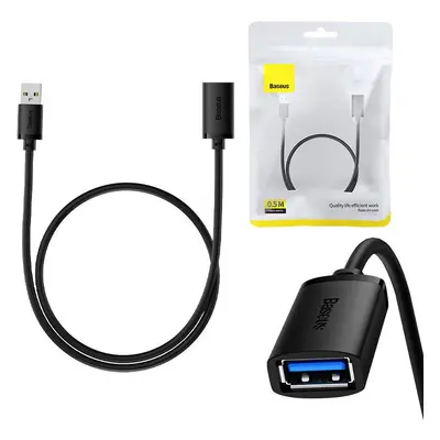 Prodlužovací kabel Baseus USB 3.0 samec-samice, řada AirJoy, 0,5 m (černý)