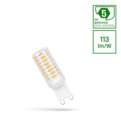 LED G9 230V 4.2W Teplá bílá SMD 5Y WARRANTY PREMIUM SPECTRUM