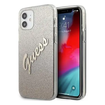 Pouzdro Guess Glitter Gradient Script pro iPhone 12 mini - zlaté