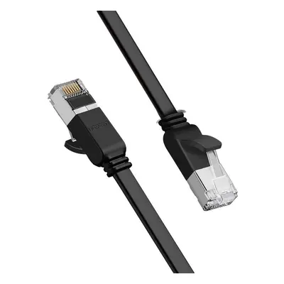 Plochý kabel Ugreen Ethernet síťový patchcord RJ45 Cat 6 UTP 1000 Mbps 5 m černý (NW101 50187)