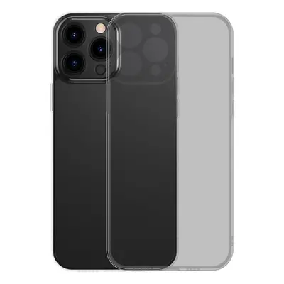 Baseus Frosted Glass Case pevné pouzdro pro iPhone 13 Pro s gelovým rámečkem černé (ARWS001001)