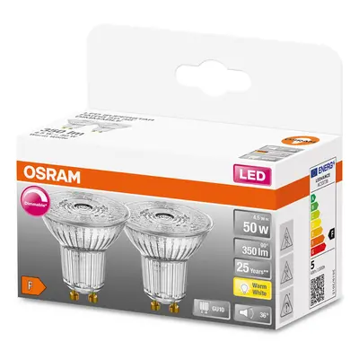 2Pak LED žárovka LED GU10 4,5W = 50W 350lm 2700K Teplá 36° Stmívatelná OSRAM SUPER STAR