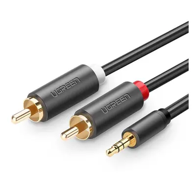 UGREEN AV102 2x RCA (Cinch) jack 3,5 mm kabel 2m (černý)