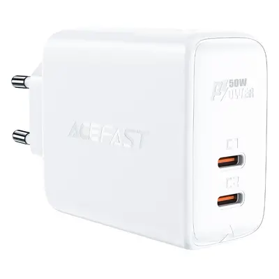 Síťová nabíječka Acefast GaN USB typu C 50W, PD, QC 3.0, AFC, FCP bílá (A29 bílá)