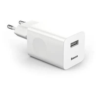 Baseus nabíječka Quick Charger síťová nabíječka EU adaptér USB Quick Charge 3.0 QC 3.0 bílá (CCA