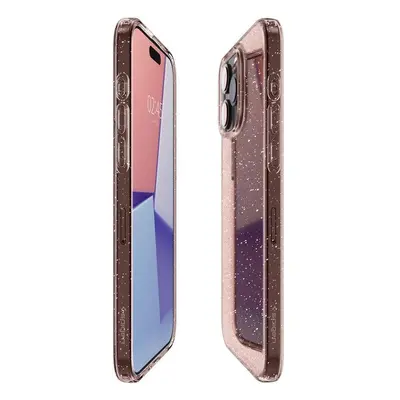 Spigen Liquid Crystal Glitter pouzdro pro iPhone 15 Pro - růžové průsvitné