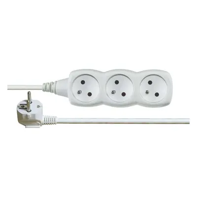 Prodlužovací kabel 7 m / 3 zásuvky / bílý / PVC / 1 mm2