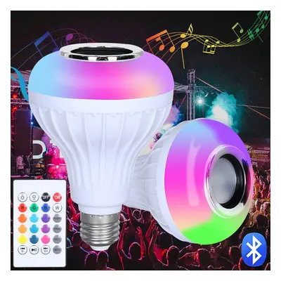 ZD7G RGB LED žárovka 7W E27 600lm s ovladačem a bluetooth reproduktorem