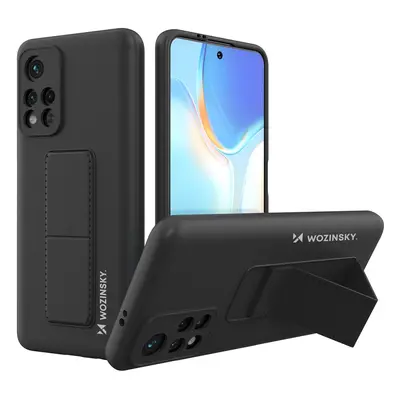 Wozinsky Kickstand Case silikonové pouzdro se stojánkem pro Xiaomi Redmi Note 11S / Note 11 čern