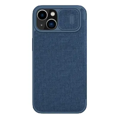 Nillkin Qin Cloth Pro Case pouzdro pro iPhone 14 kryt fotoaparátu pouzdro flip cover modré