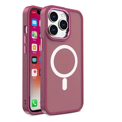 Magnetické pouzdro s MagSafe Color Matte Case pro iPhone 15 Plus - vínové