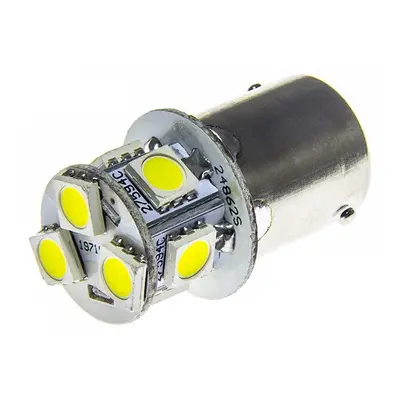 LED auto žárovka LED BA15S 10-30V 8 SMD 5050 Studená bílá