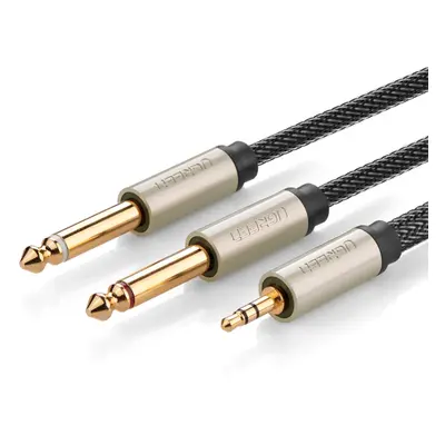 Ugreen audio kabel mini jack 3,5 mm - 2 x jack 6,35 mm 1 m šedý (AV126)