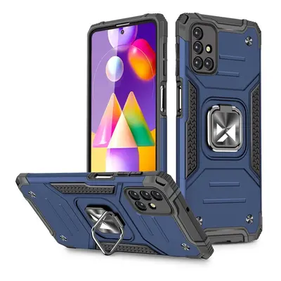 Wozinsky Ring Armor pancéřový hybridní kryt + magnetický držák Samsung Galaxy M31s modrý