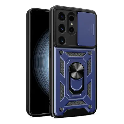 Pouzdro Hybrid Armor Camshield pro Samsung Galaxy S24 Ultra obrněné s krytem fotoaparátu - modré