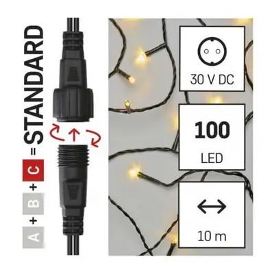 Standard LED spojovací vánoční řetěz, 5 m, venkovní i vnitřní, teplá bílá