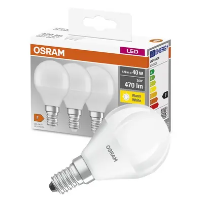 3PAK LED žárovka LED E14 P45 5W = 40W 470lm 2700K Teplá 300° OSRAM Base