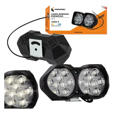 LED dvojitá pracovní lampa do auta 12W 12V