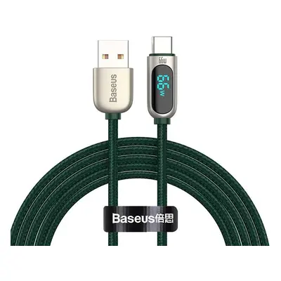 Kabel USB na USB-C Baseus Display, 66W, 2m (zelený)