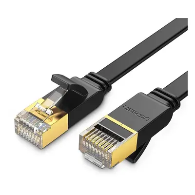 Plochý kabel Ugreen Ethernet síťový patchcord RJ45 Cat 7 STP LAN 10 Gbps 3 m černý (NW106 11262)