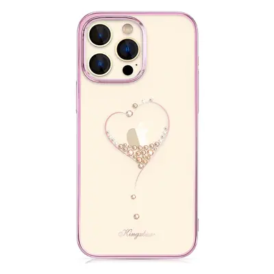 Silikonové pouzdro s krystaly Swarovski Kingxbar Wish Series pro iPhone 14 Pro - růžové