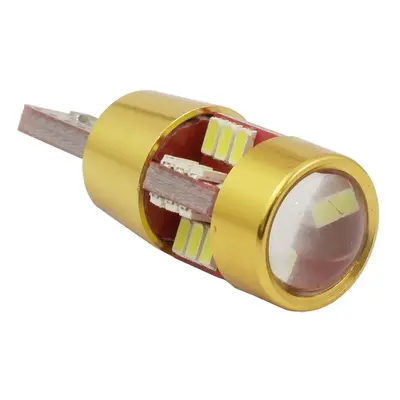 LED auto žárovka LED T10 W5W 27 SMD 3014 s čočkou CAN BUS